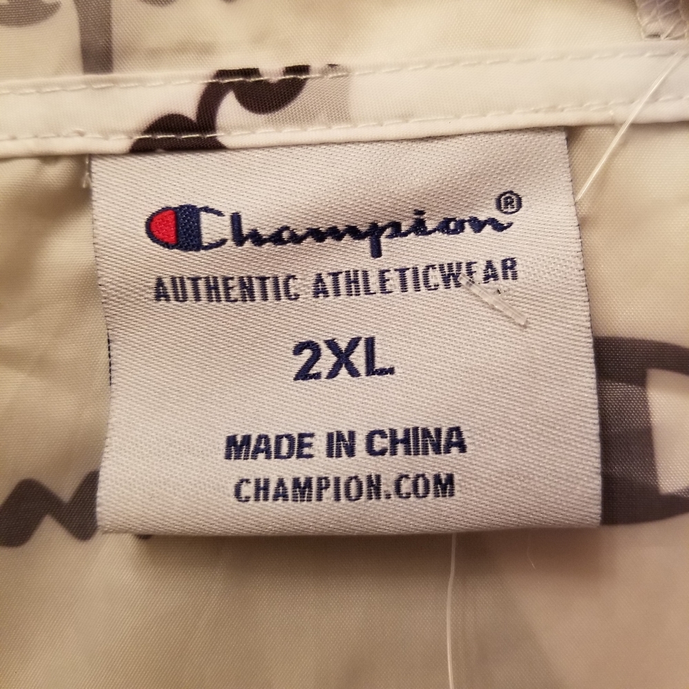 Men's Champion All Over Logo Anorak Windbreaker Jacket Hoodie - Picture 12 of 15